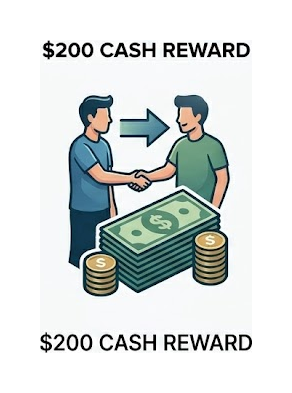 AUTOJONG Circle cash reward illustration showing a successful referral and $200 reward